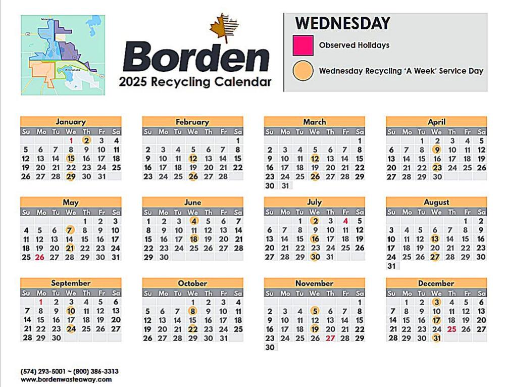 Warsaw Recycling Calendar Warsaw Recycling Calendar